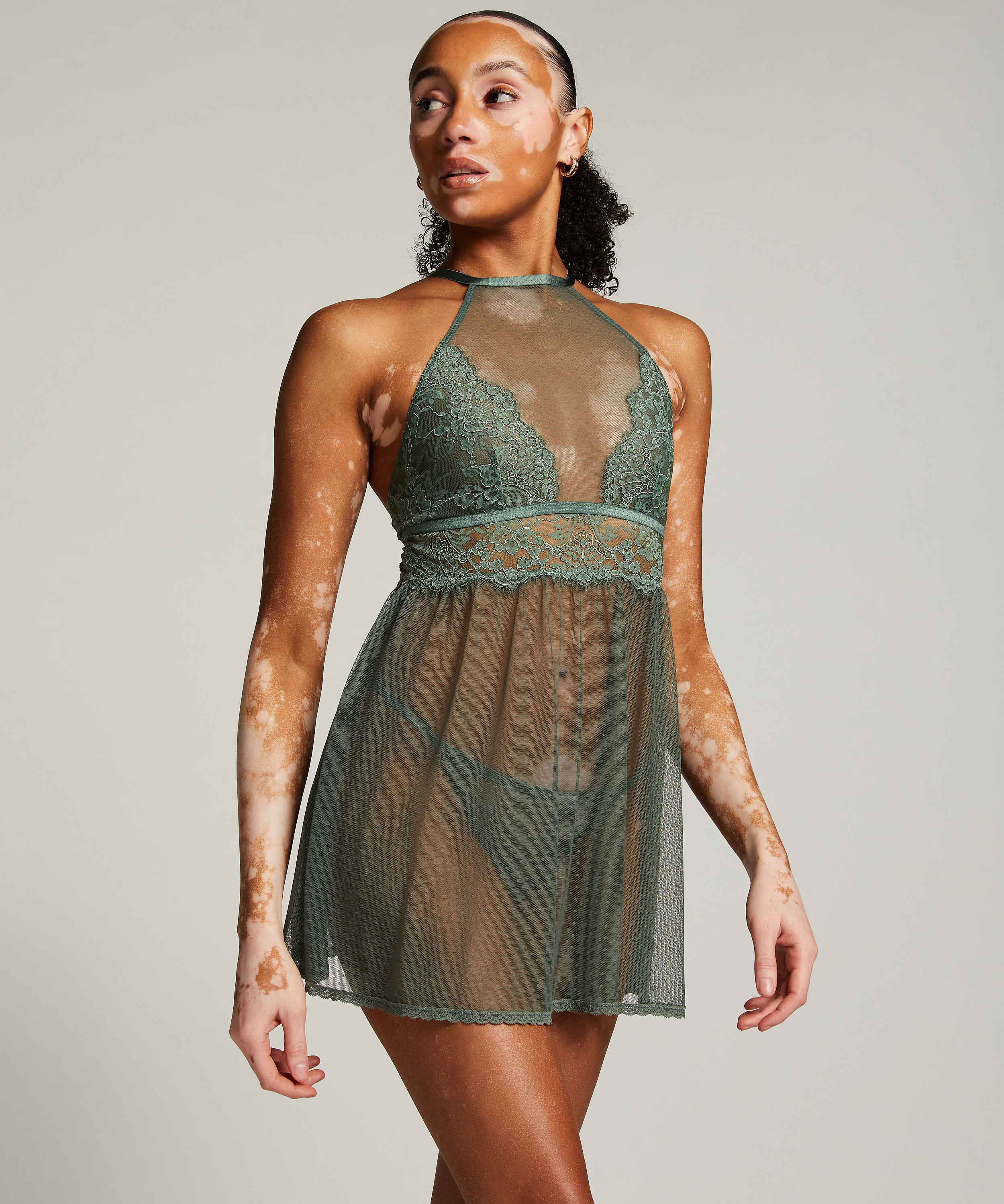 Lace Babydoll, Green, main