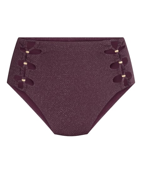 Panama High Waisted Bikini Bottom, Purple