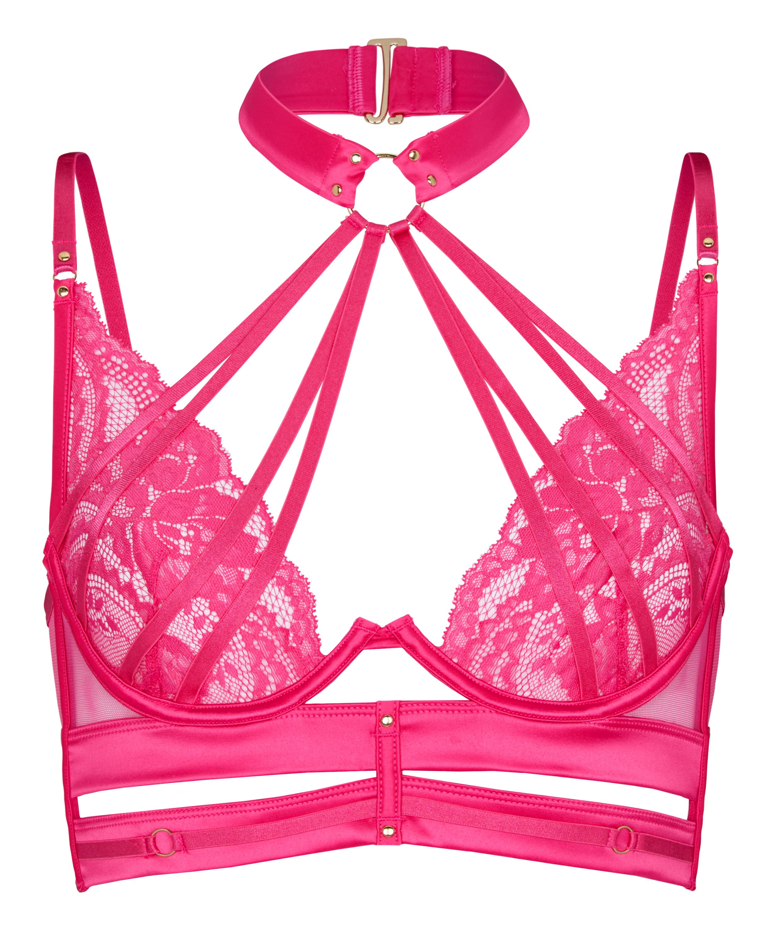 Emmeline Non-Padded Underwired Longline Bra, Pink, main