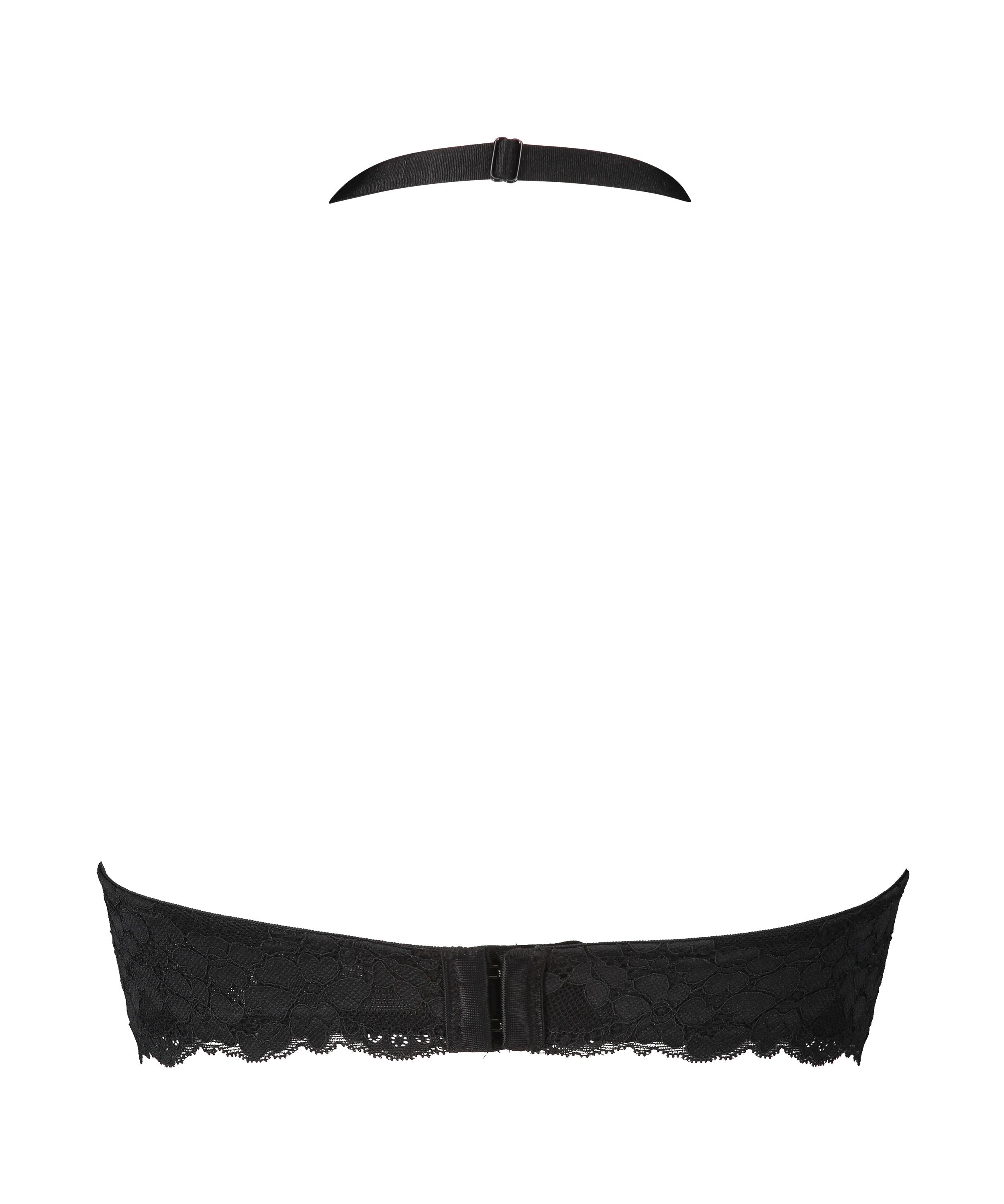 Rosalyn Padded Halter Bralette, Black, main