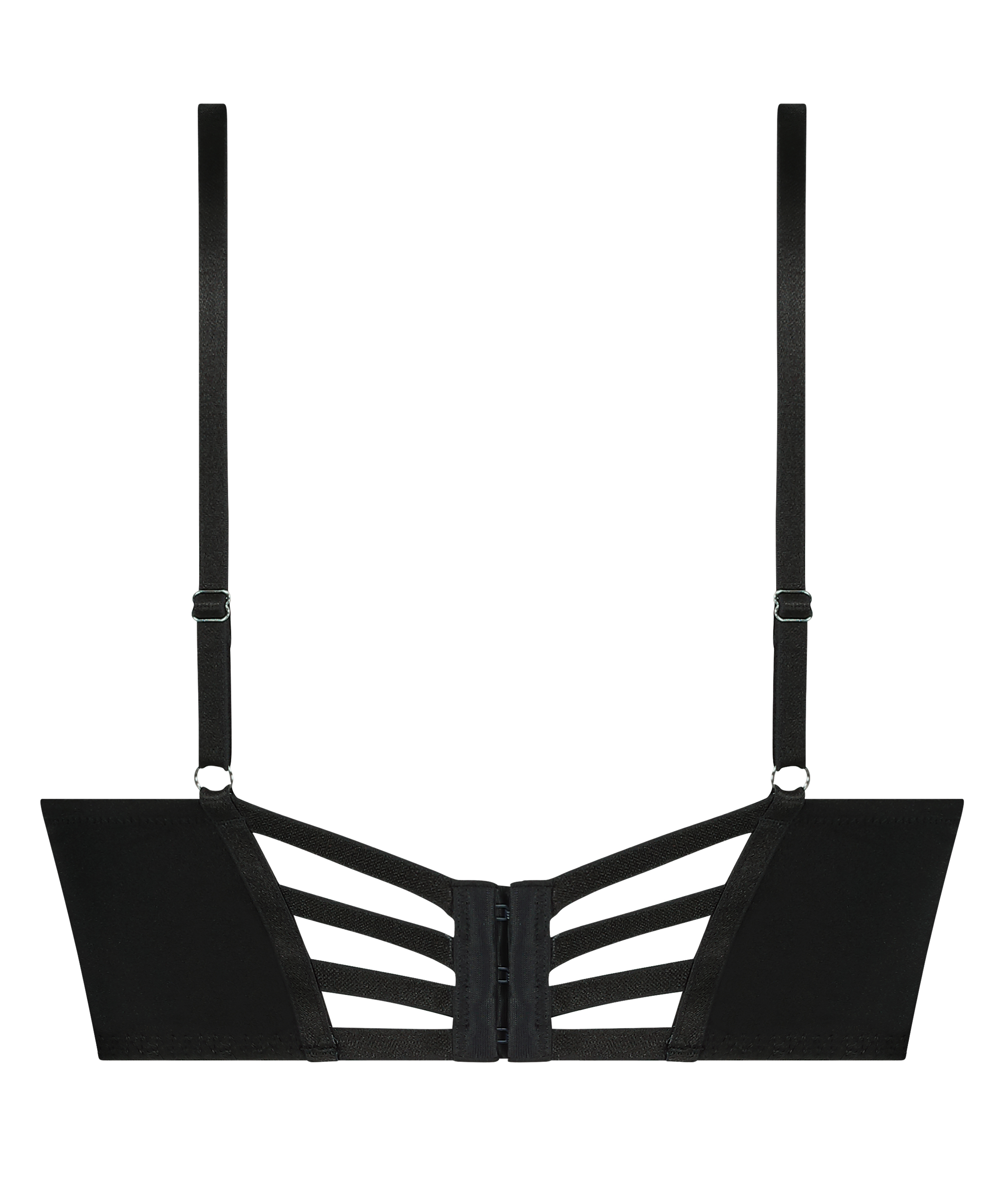 Char Padded Underwired Longline Push-Up Bra, Black, main
