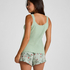 Ribbed Lace Singlet, Green