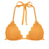 Scallop Lurex Triangle Bikini Top, Orange