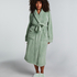 Long Fleece Bathrobe, Green