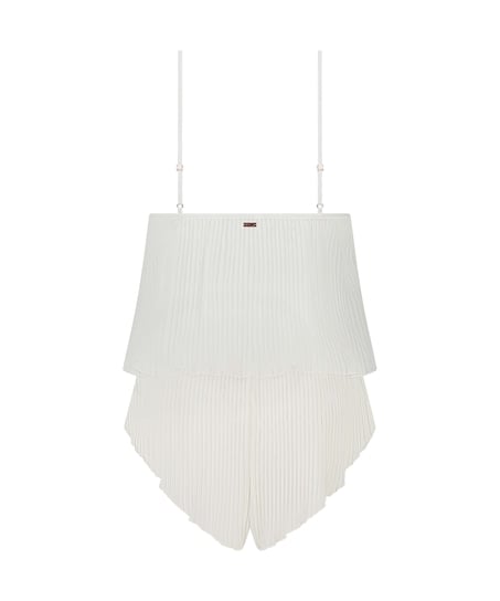 Chiffon Plisse Cami Set, White
