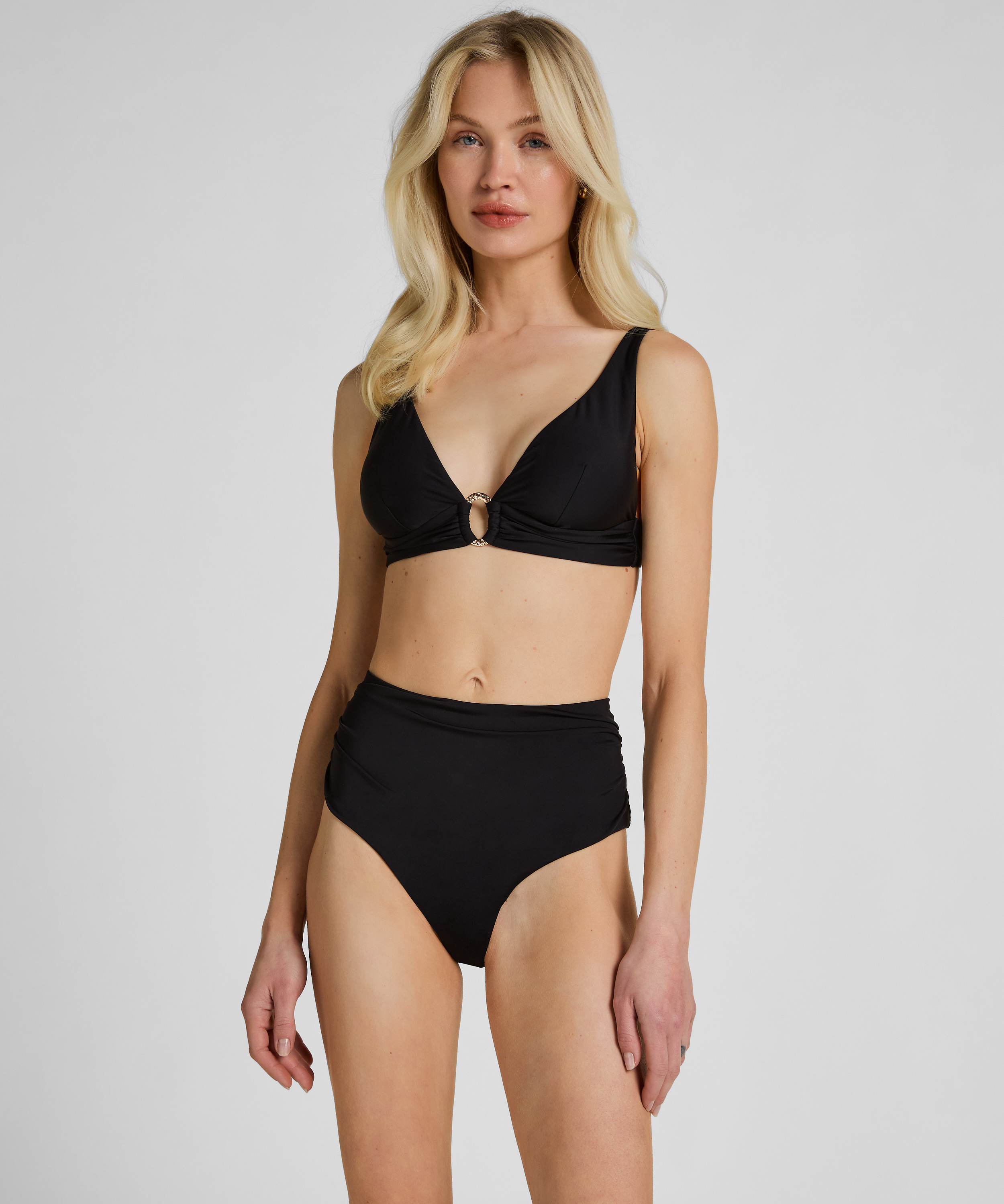 Triangle Bikini Top Luxe, Black, main