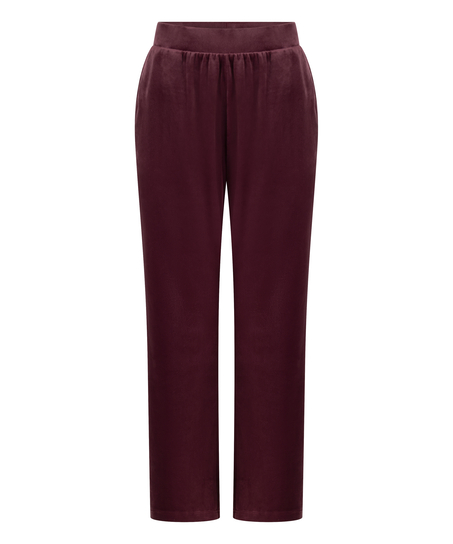 Velours Pyjama Pants, Red