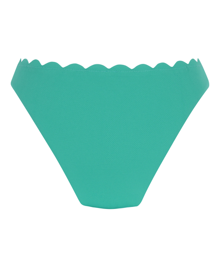 Scallop High-Leg Bikini Bottoms, Green