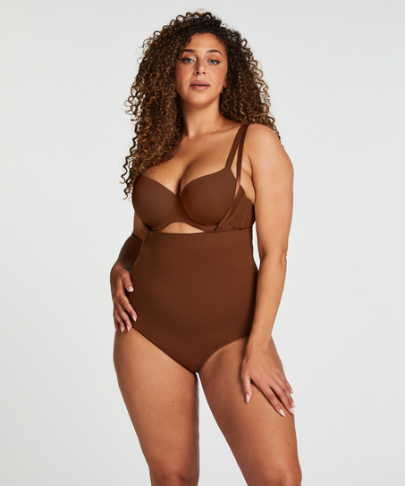 Seamless Enhancing High Waisted Knickers, Brown