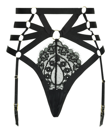 Femme High Leg Thong, Black