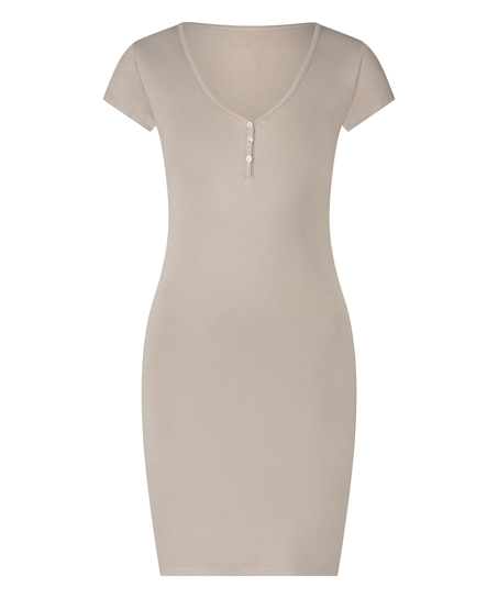 Henley Nightshirt, Beige