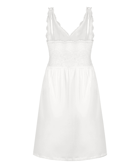Nora Lace Slip Dress, White