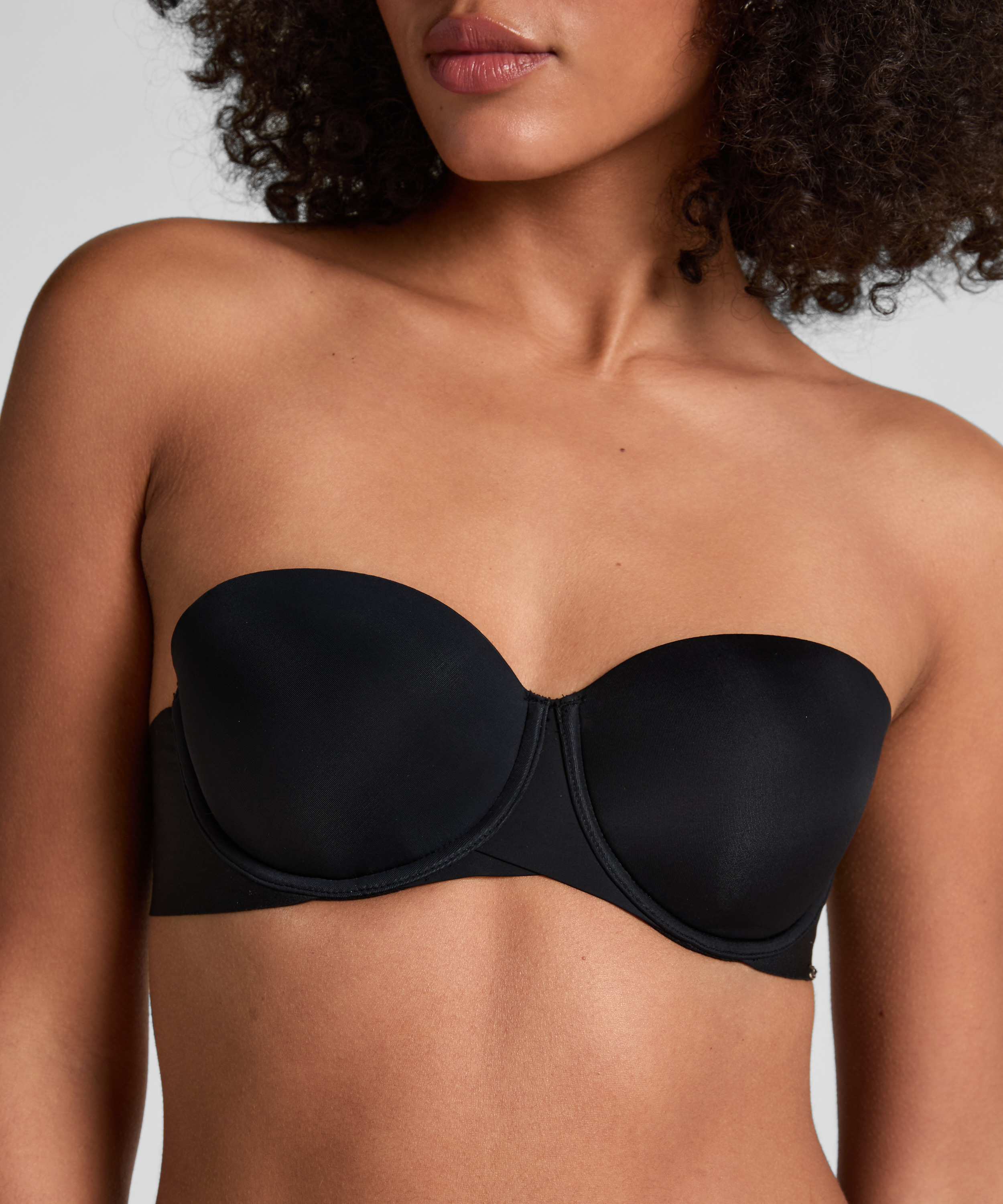 Jane Padded Strapless Underwired Bra, Black, main