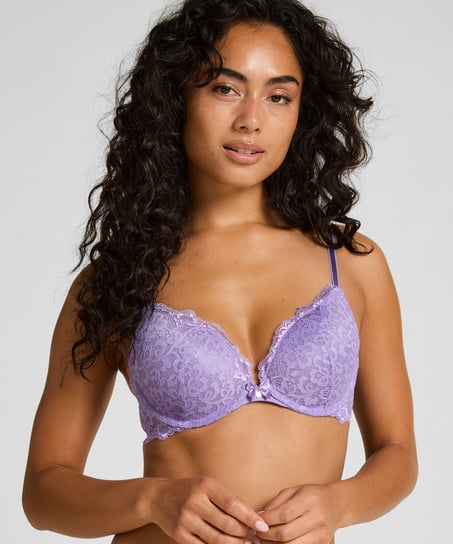 Marine Padded Push-Up Underwired Bra, Purple