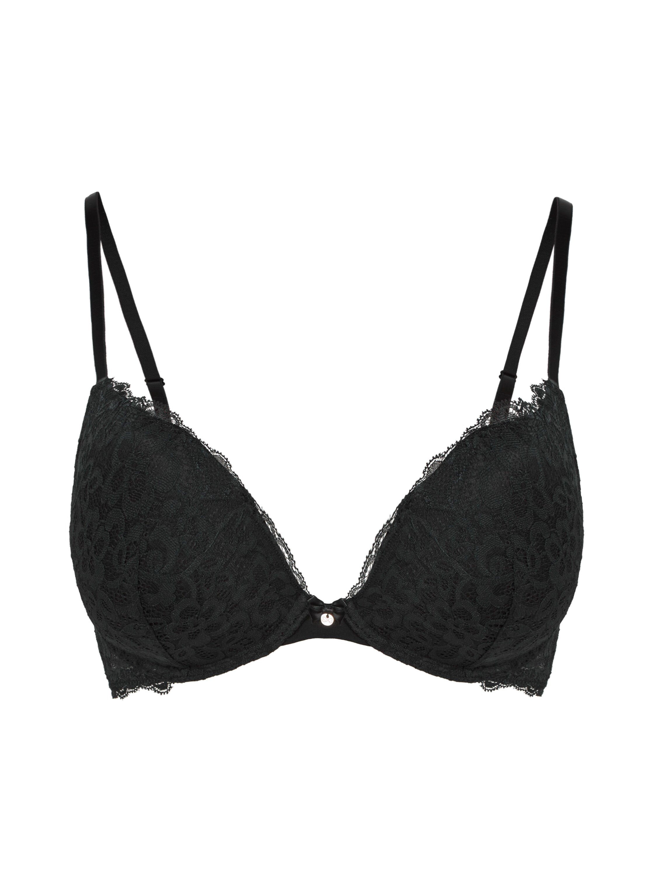 Marine Padded Push-Up Underwired Bra, Black
