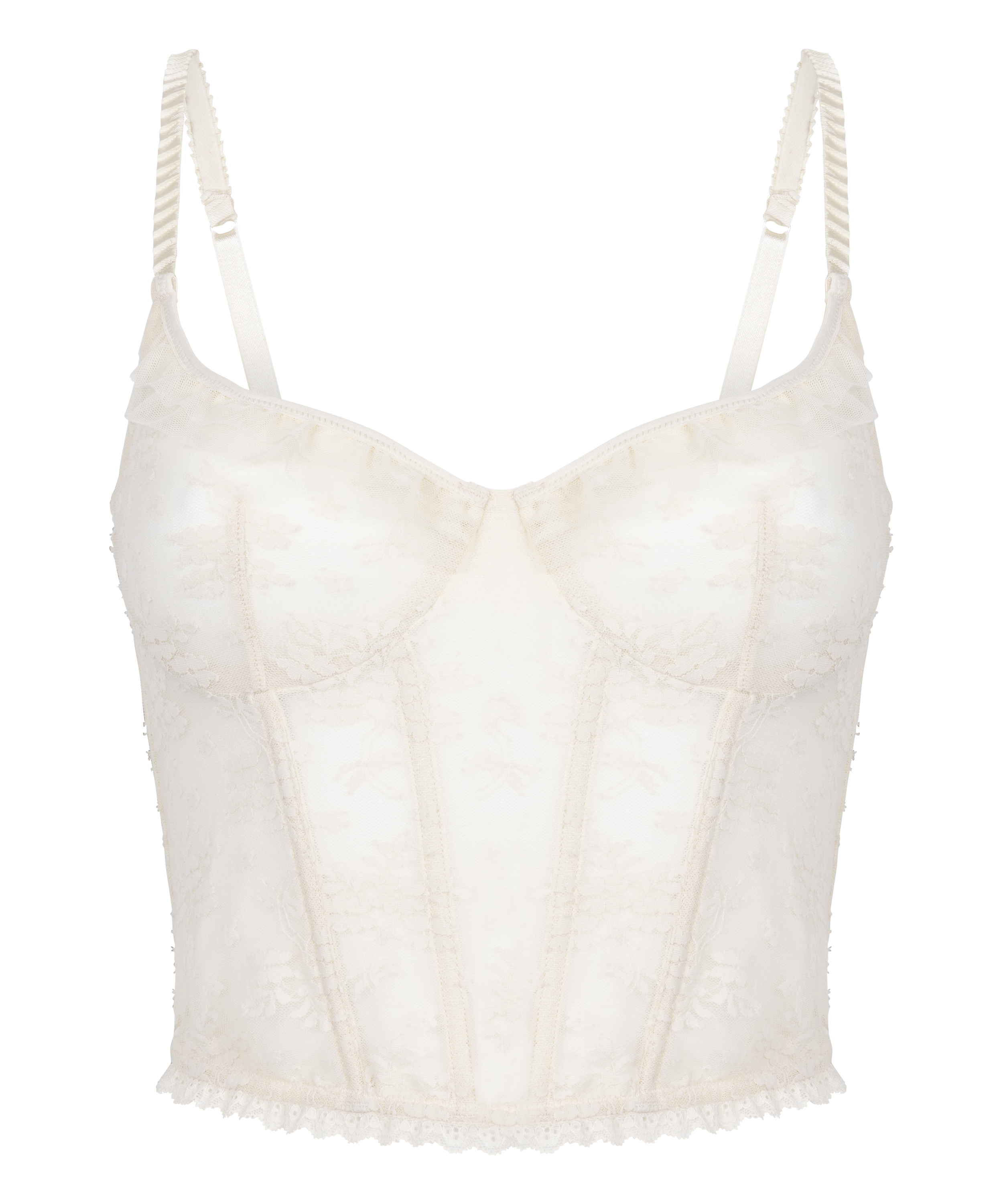 Darcy Non-Padded Underwired Longline Bra, White, main