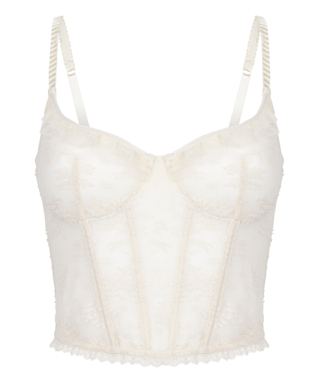 Darcy Non-Padded Underwired Longline Bra, White