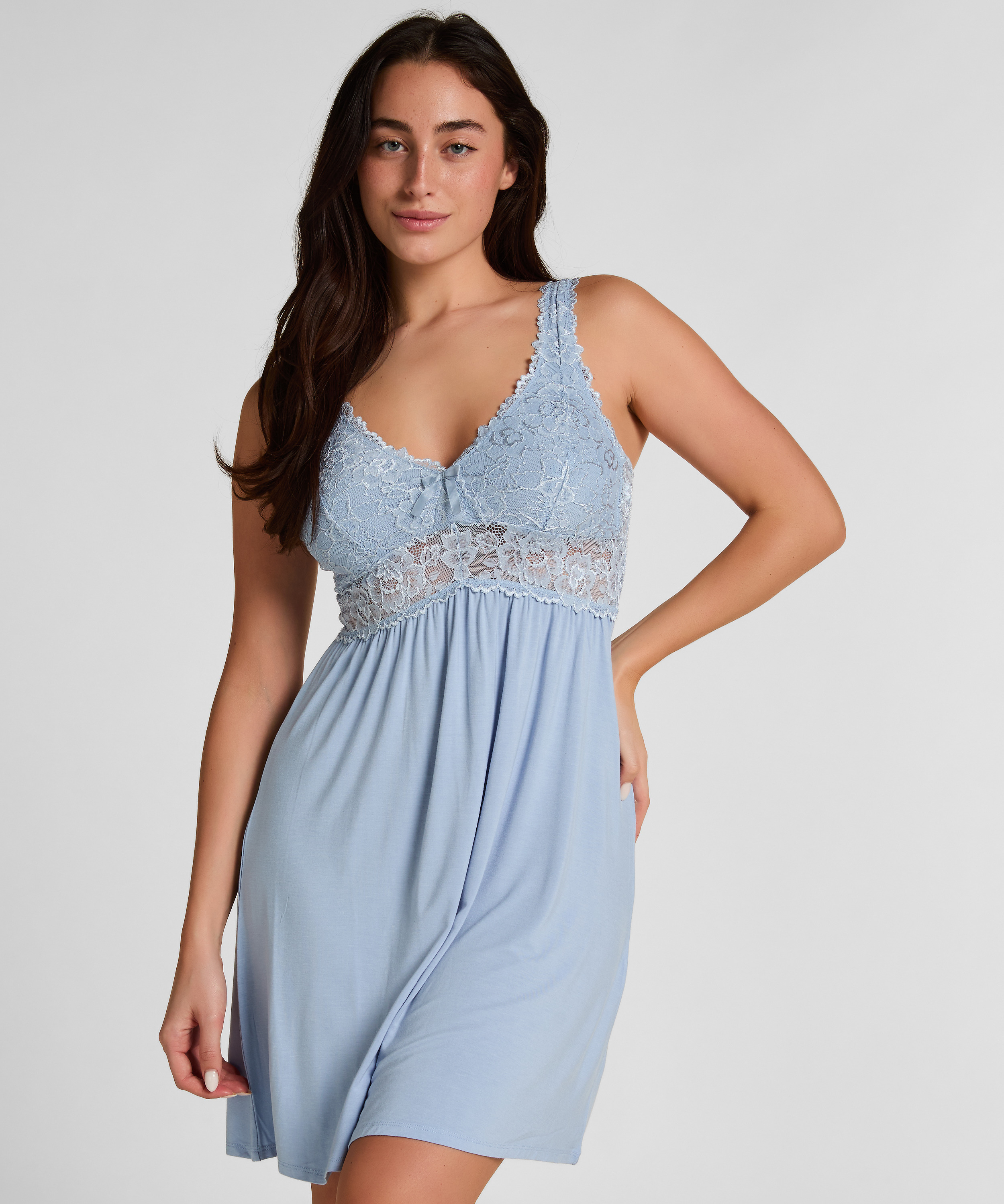 Nora Lace Slip Dress, Blue, main