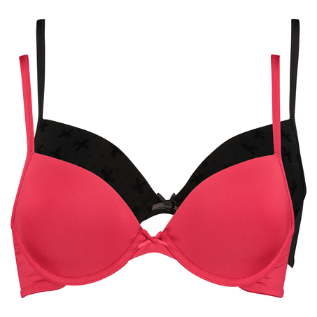 2-Pack Padded Underwired Bra, Black