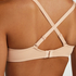 Satin Fleece Non-Padded Underwired Bra, Beige