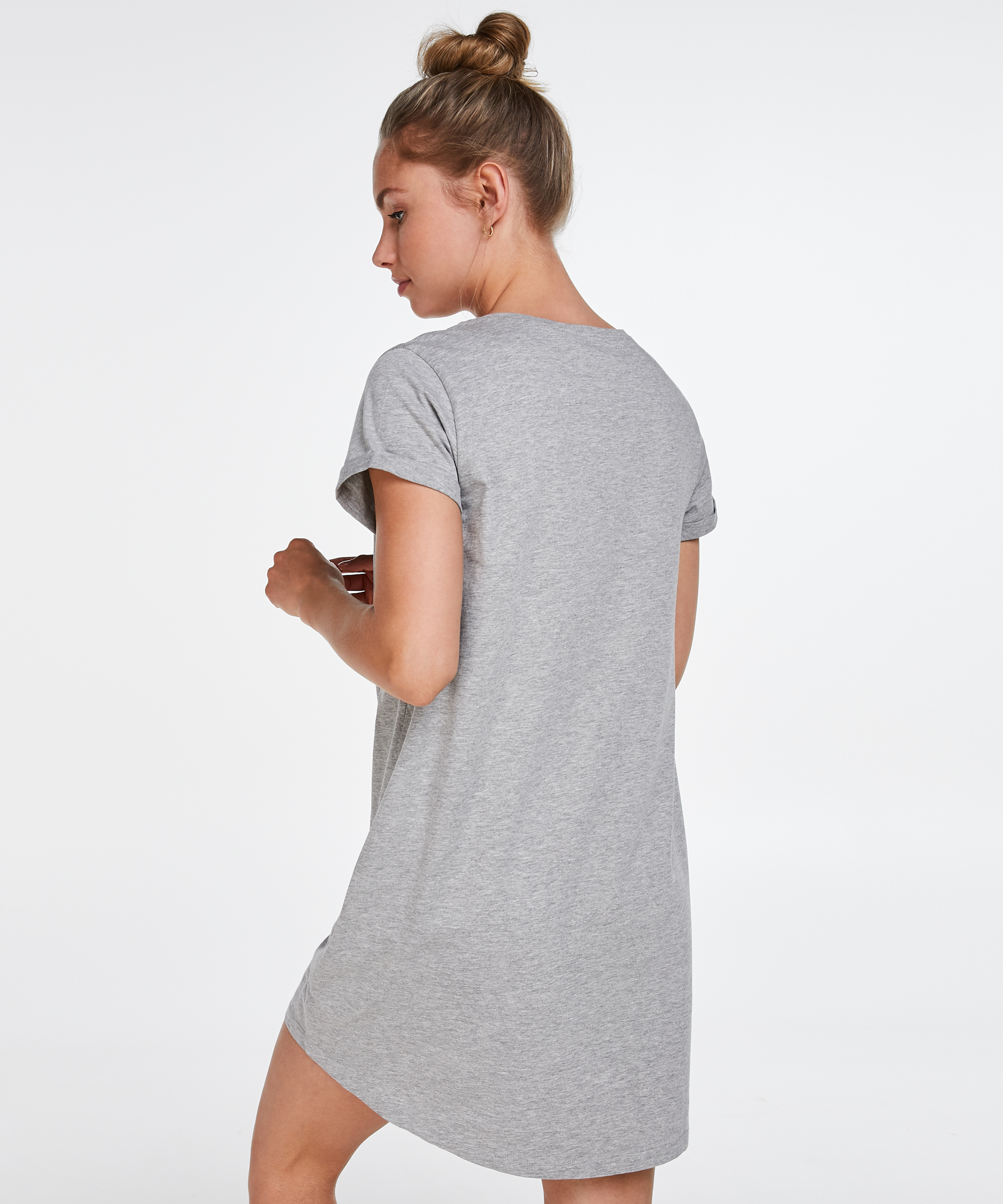 Round Neck Nightshirt, Gray, main