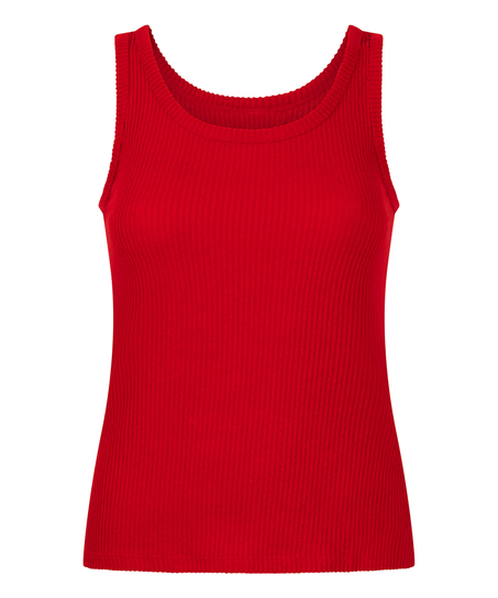 Singlet Brushed Jersey Rib, Red