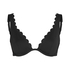 Scallop non-padded underwired bikini top, Black
