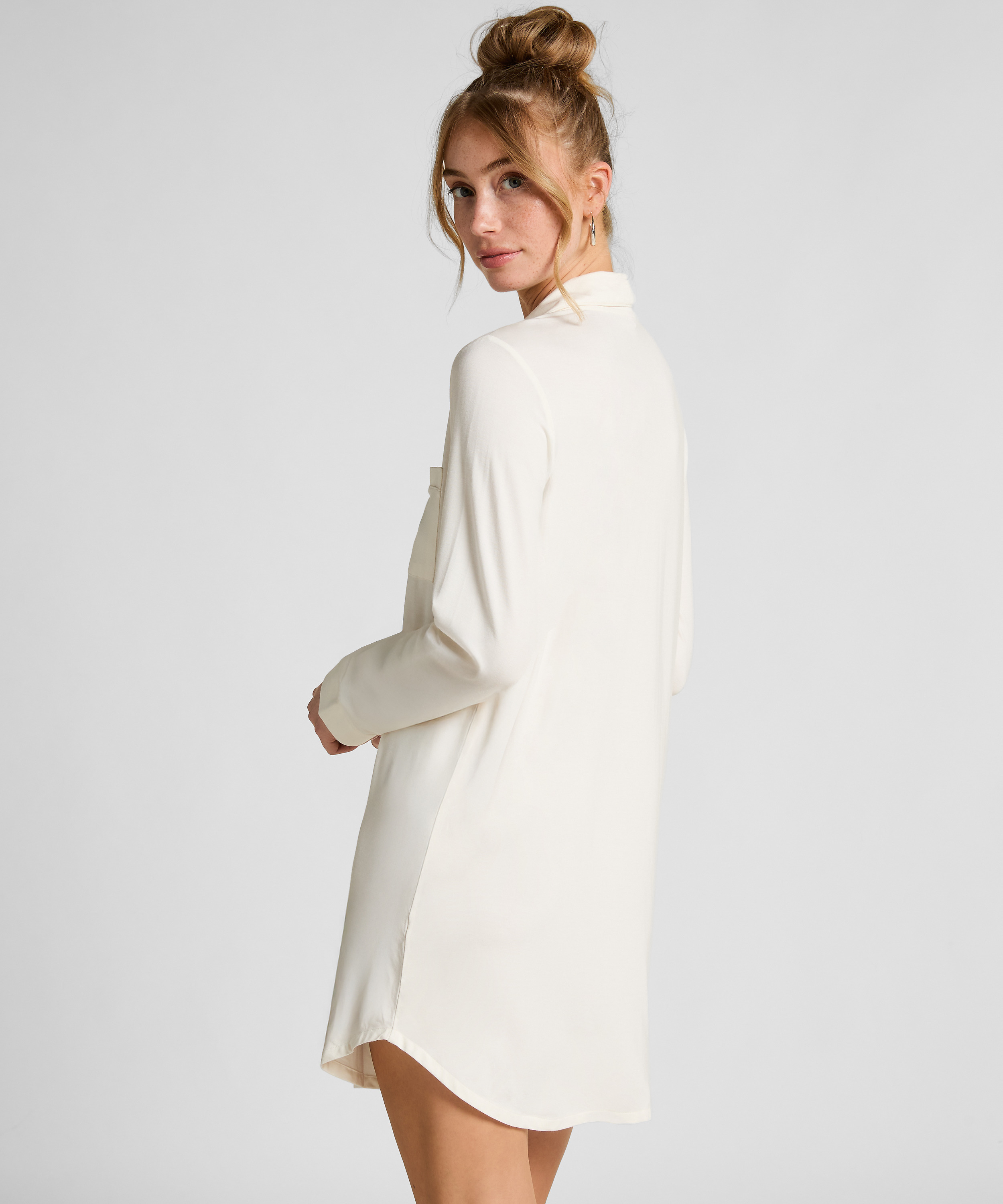 Essential Jersey Shirtdress, White, main
