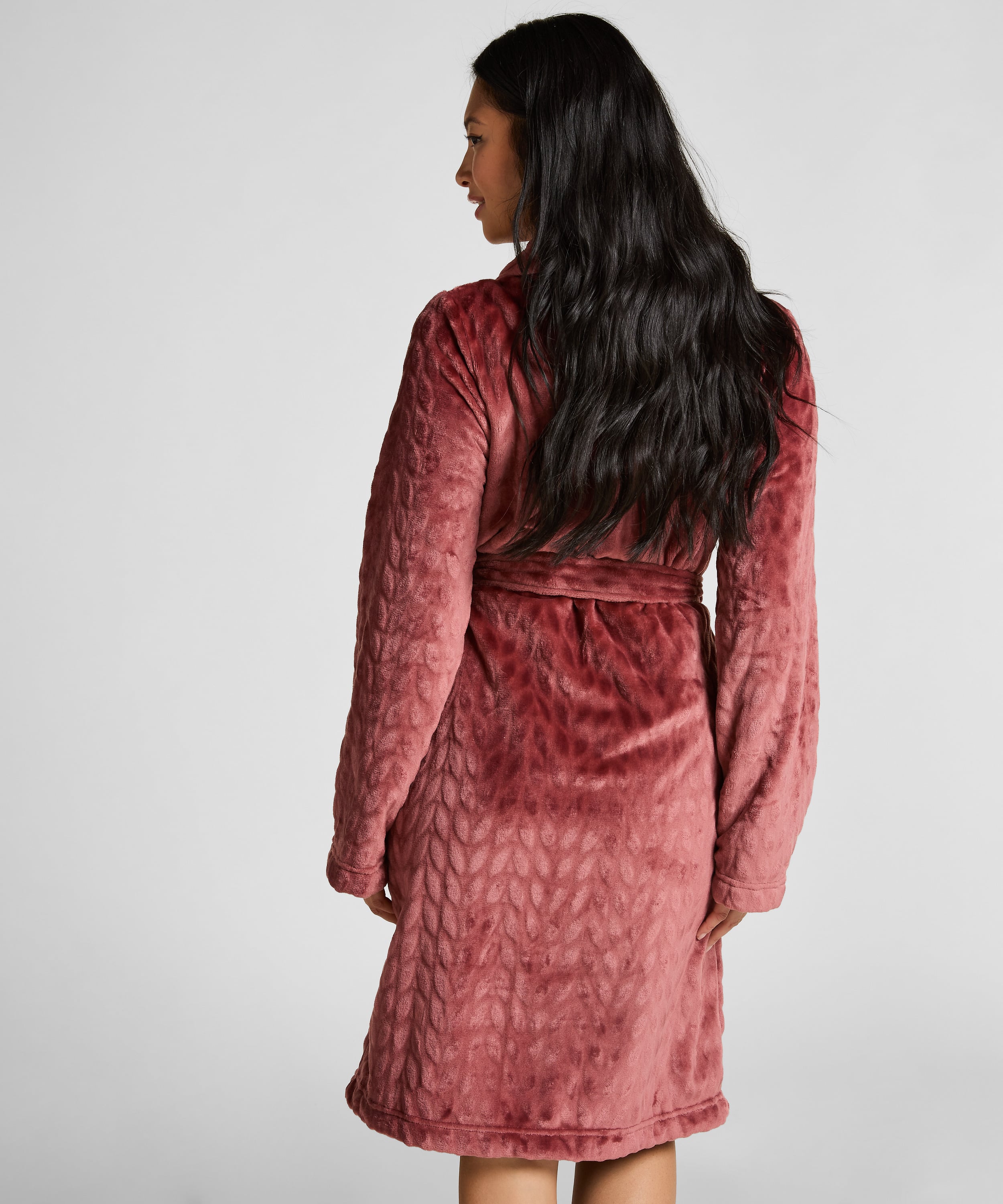 Fleece Bathrobe, Purple, main