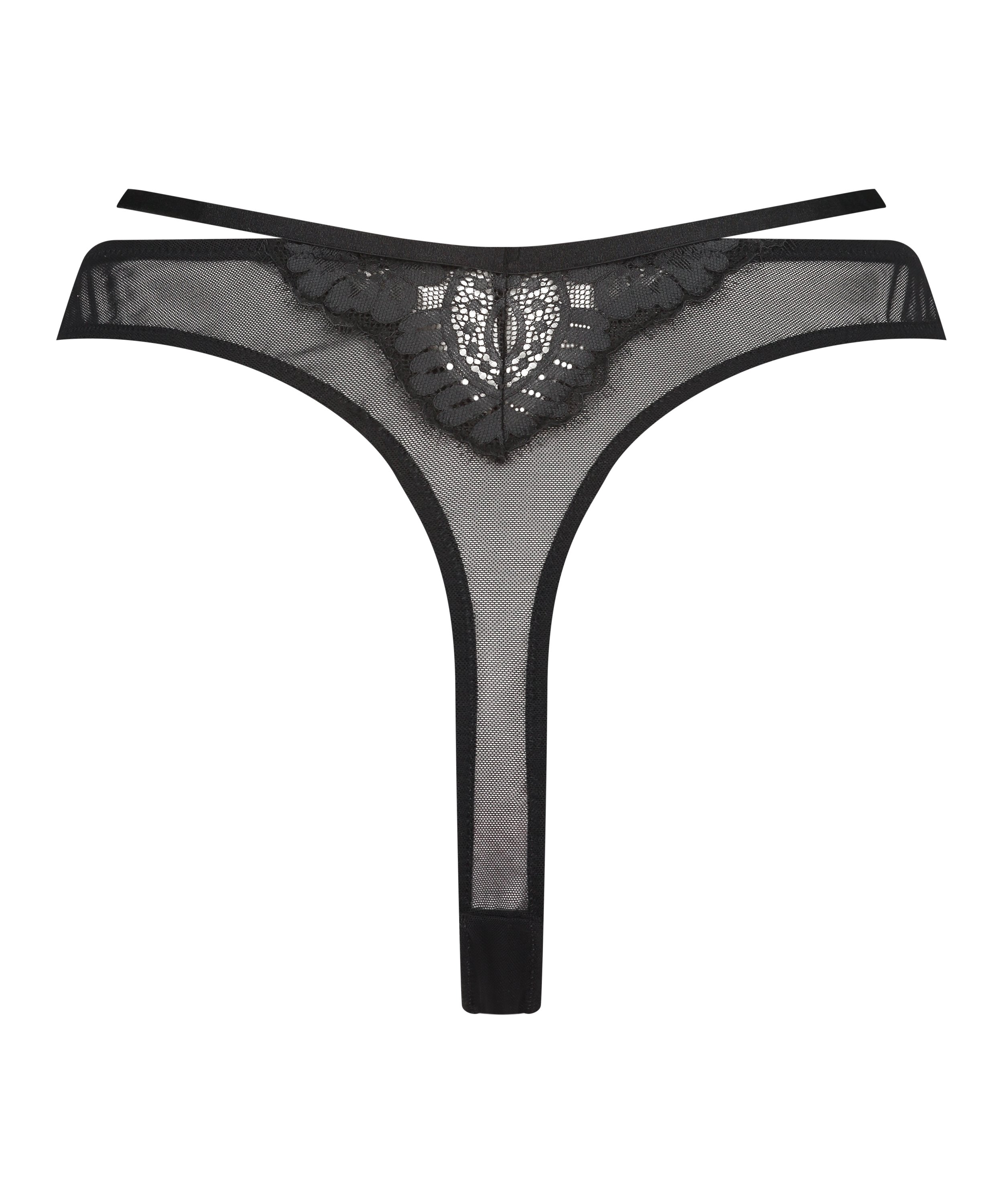 Lidia  High Leg Thong, Black, main