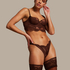 Indigo Non-Padded Underwired Longline Bra, Brown