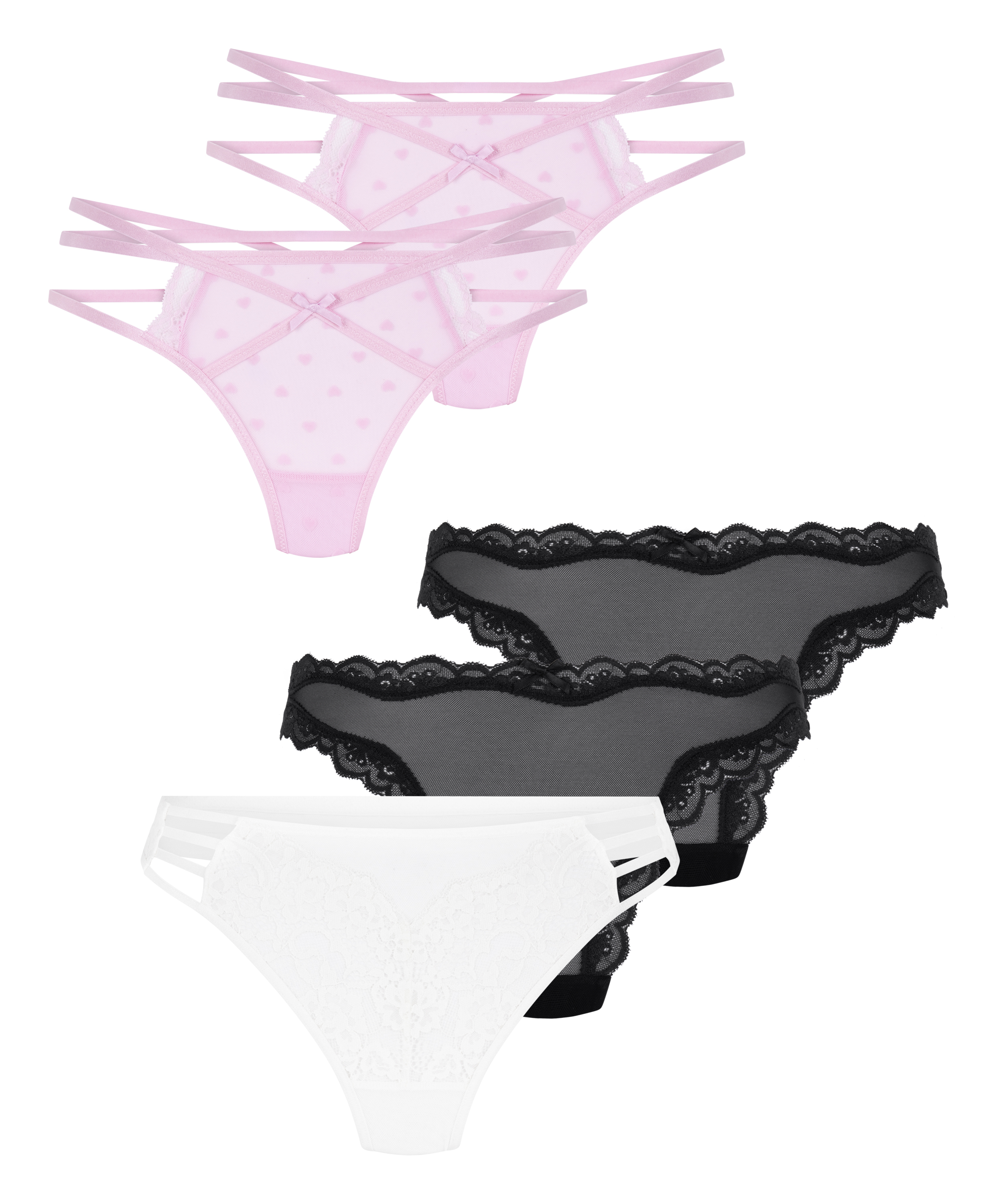 5-pack Fashion Thong, White, main