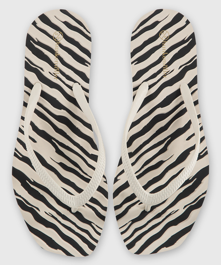 Zebra flip-flops, Black