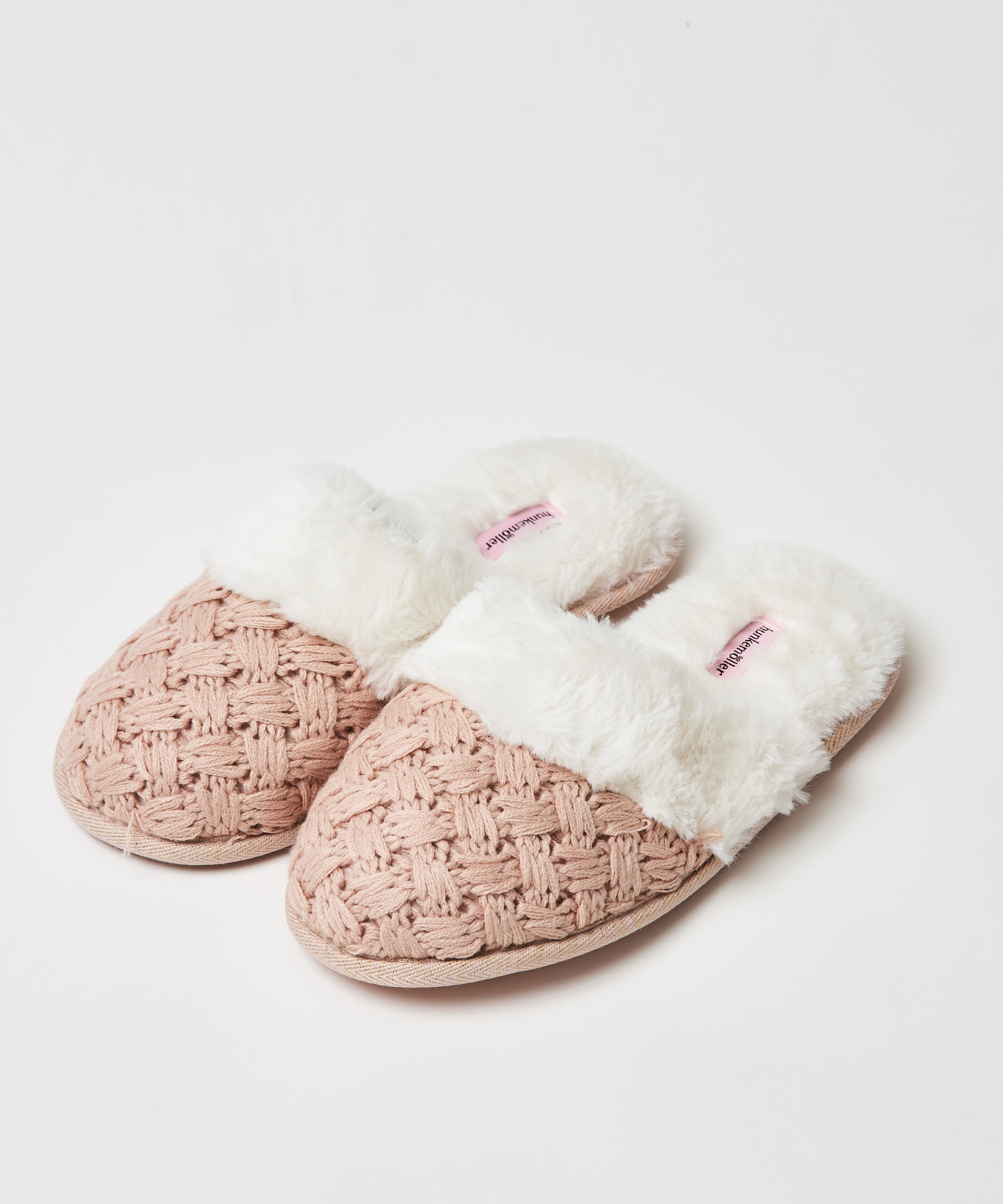 Knitted slippers, Pink, main