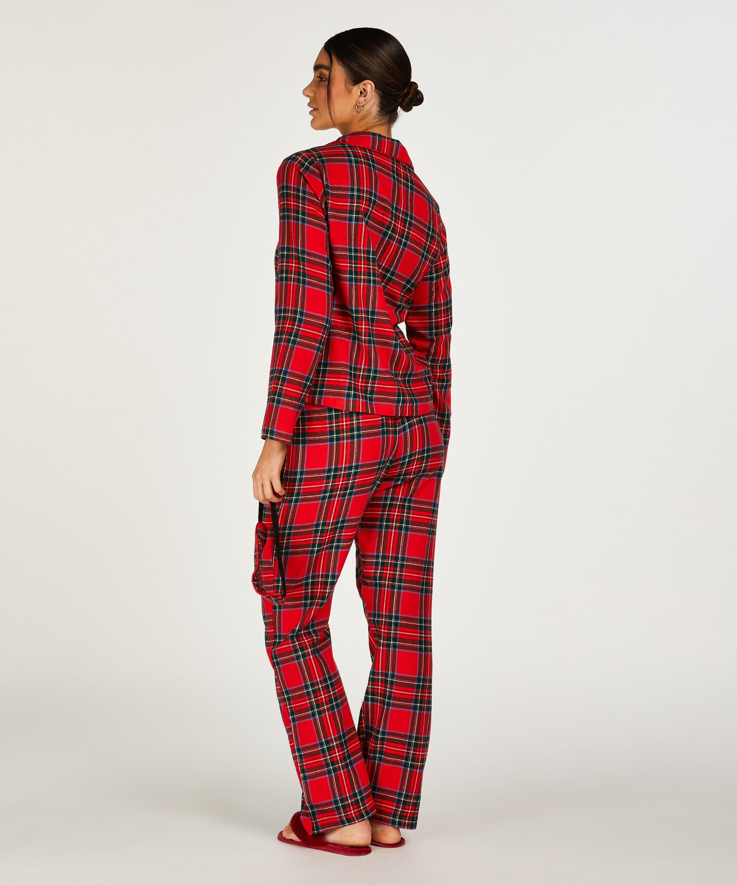 Twill Check Pyjama Set, Red, main