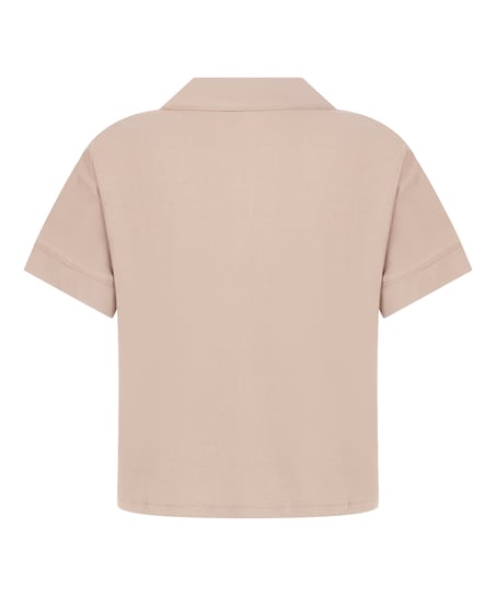 Essential Jersey Short-Sleeved Jacket, Beige