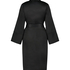 Satin Fleece Bathrobe, Black
