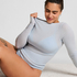 super soft Boatneck Shirt with Cashmere, Blue
