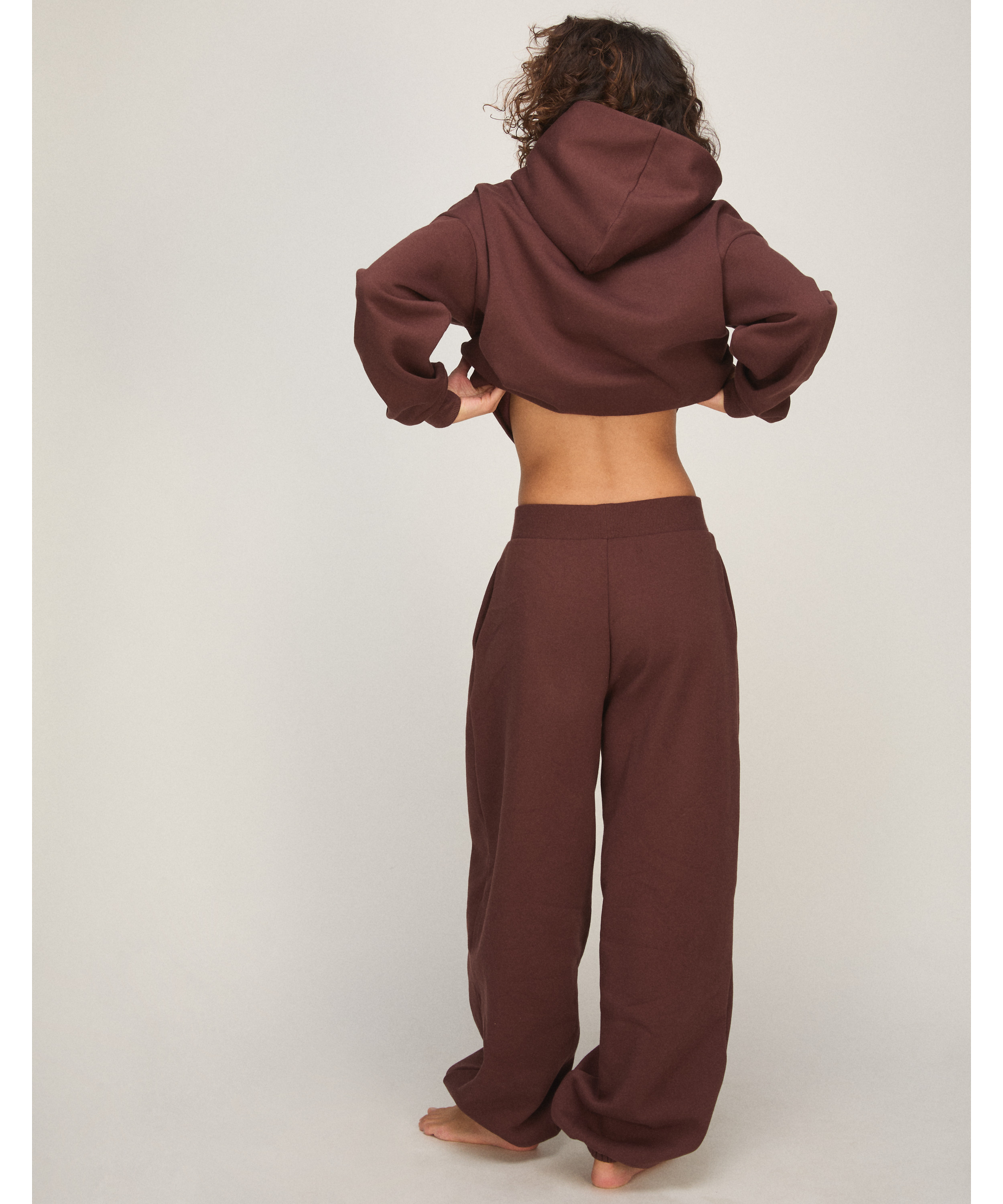 Hoodie brushed sweat, Brown, main