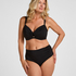 High-Waisted Shaping Bikini Bottom Luxe, Black
