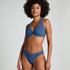 Scallop Halter Bikini Top, Blue
