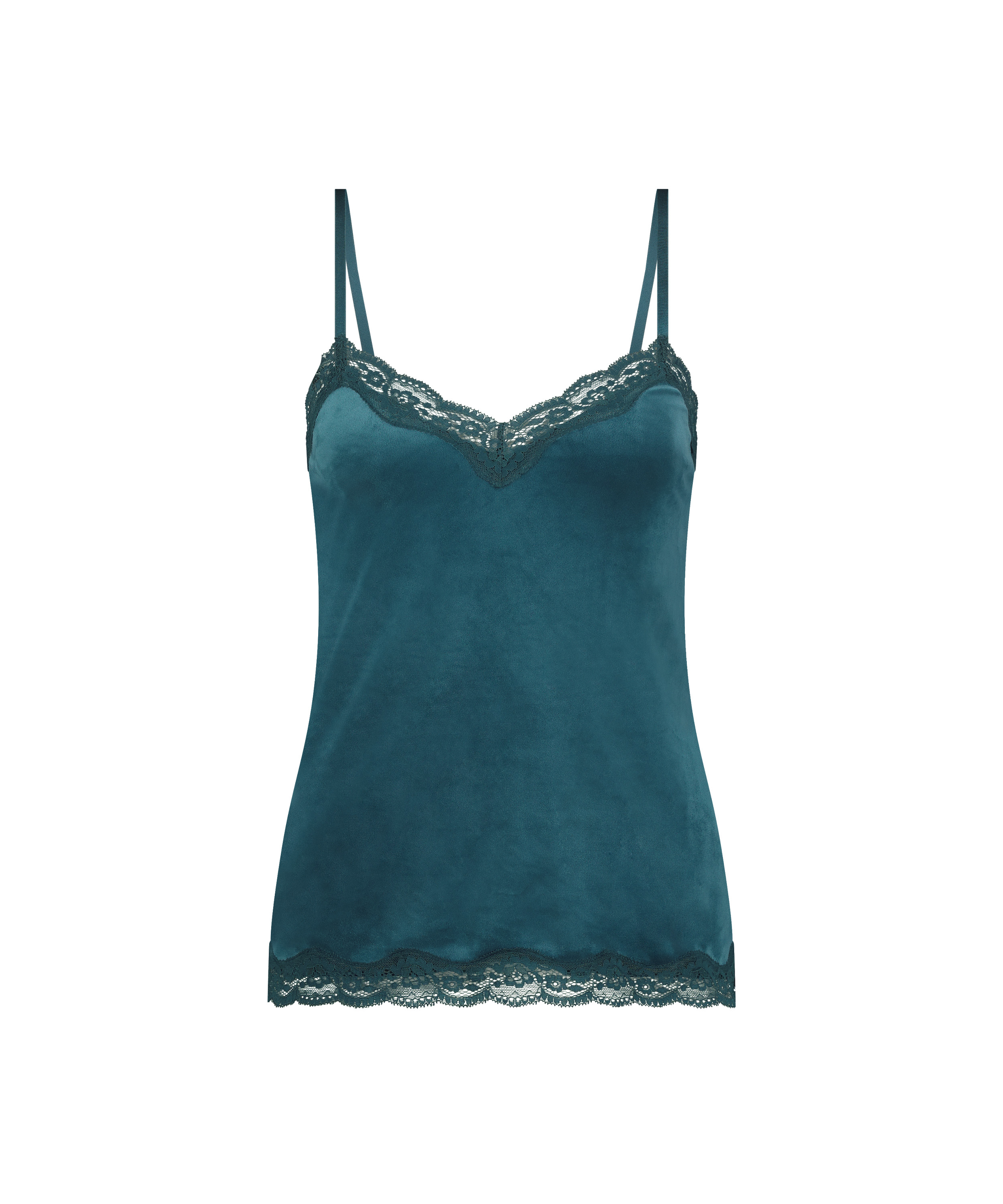 Velours Lace Cami Top, Blue, main