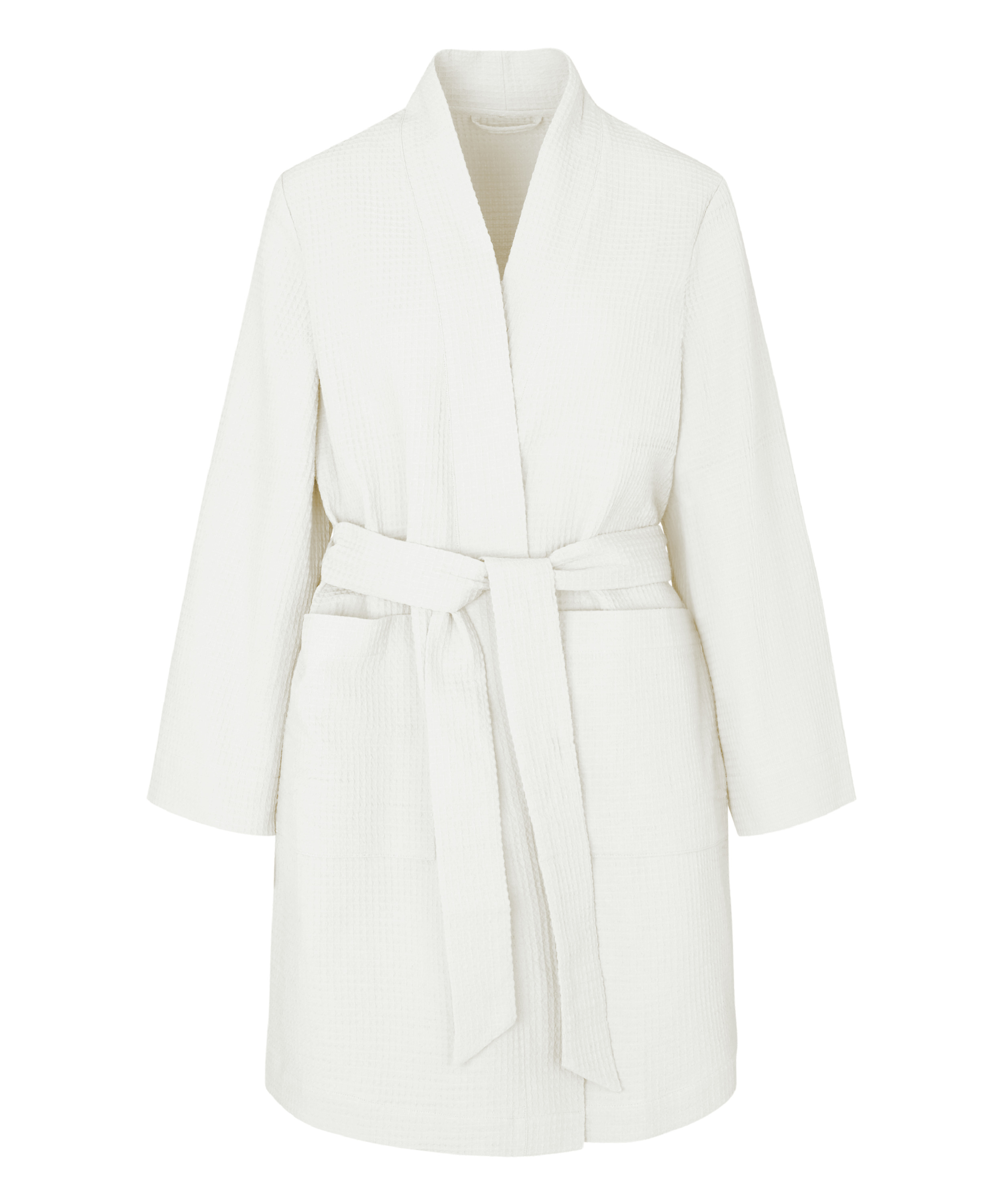 Waffle Bathrobe, White, main