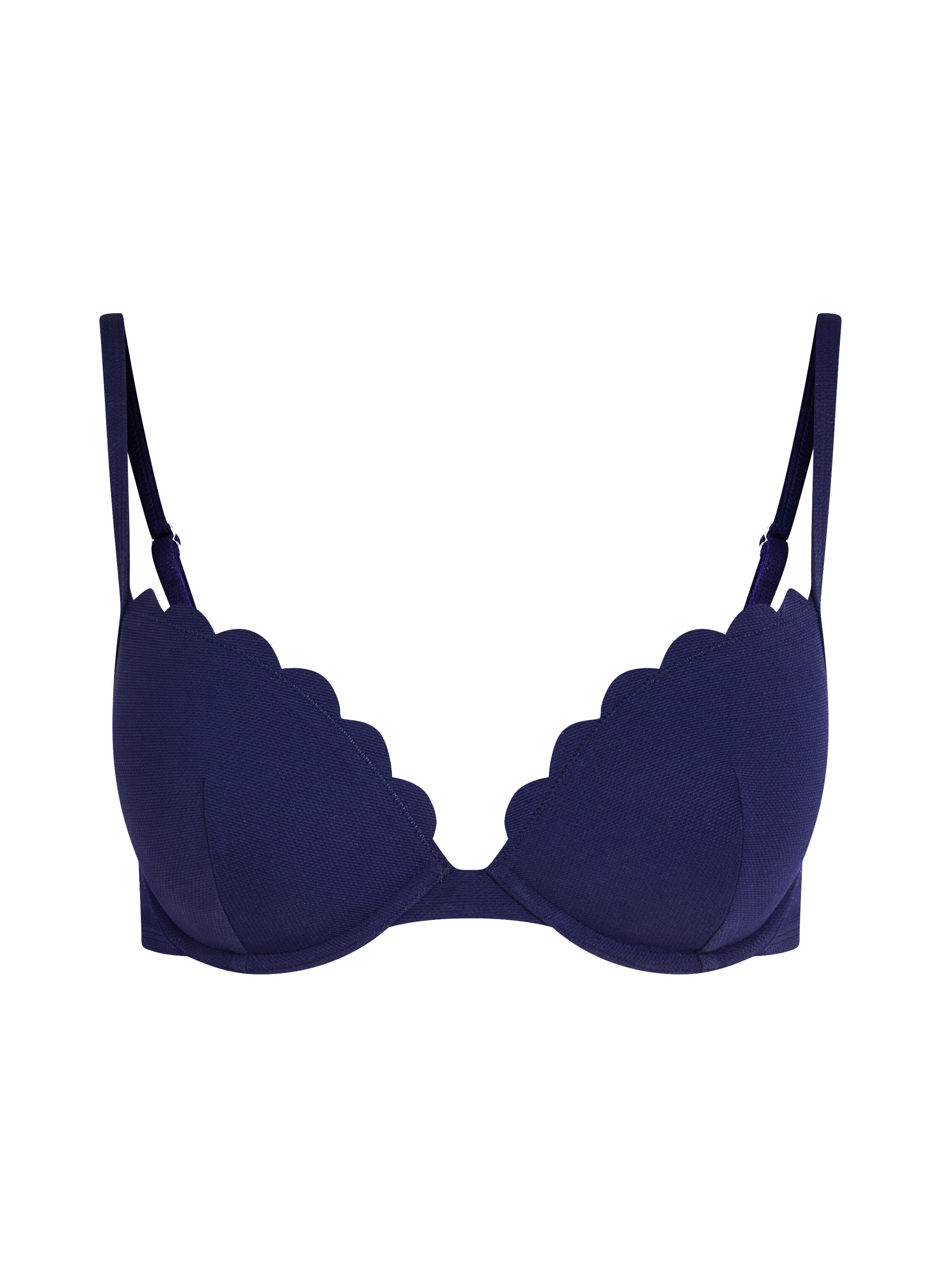 Scallop push-up underwired bikini top Cup A - E, Blue
