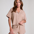 Essential Jersey Short-Sleeved Jacket, Beige