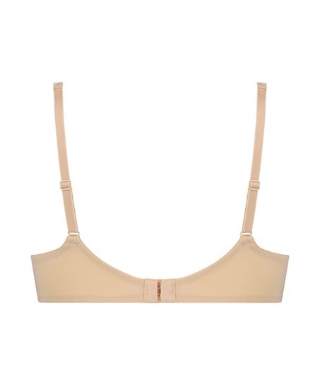 Padded Underwired Bra Satin Fleece, Beige
