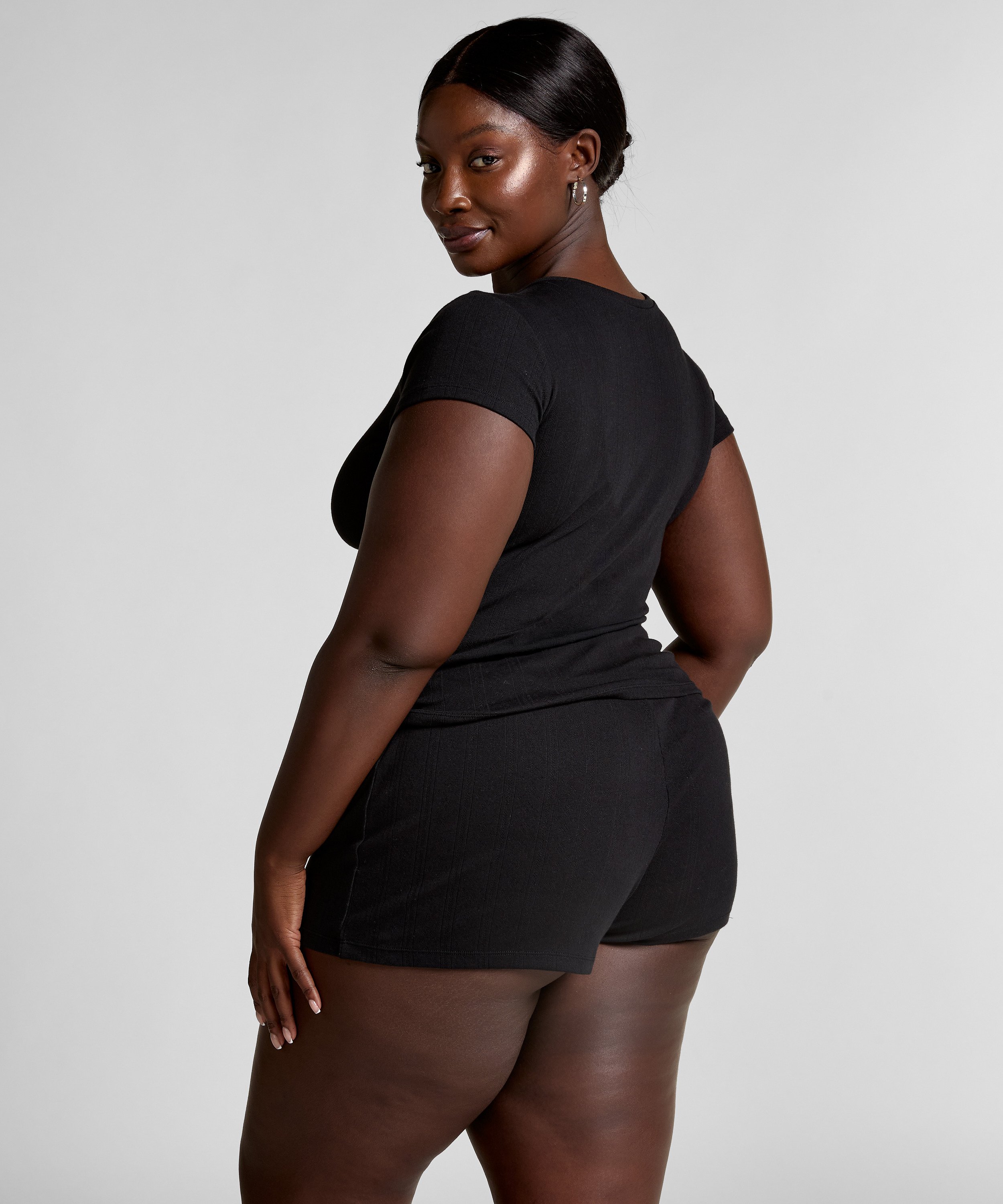 Pointelle Top, Black, main