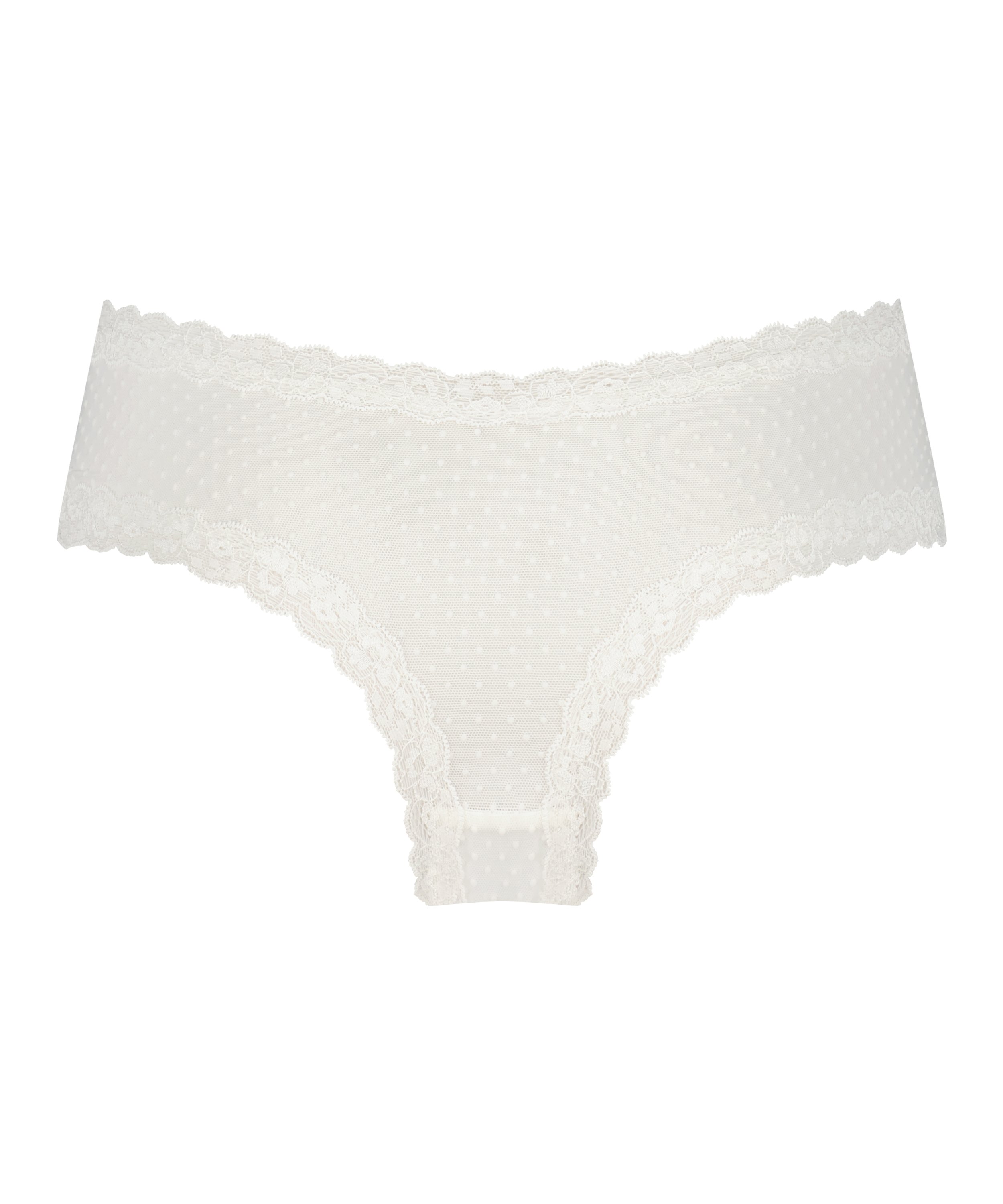 V-shaped Brazilian knickers mesh, White, main