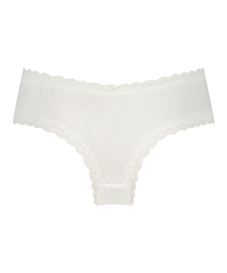 V-shaped Brazilian knickers mesh, White
