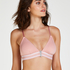 Casey cotton padded triangle bralette, Pink